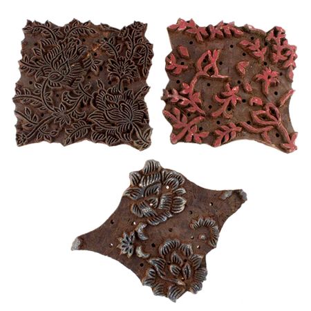 Set of 3 Piece New Mix Wooden Printing Blocks